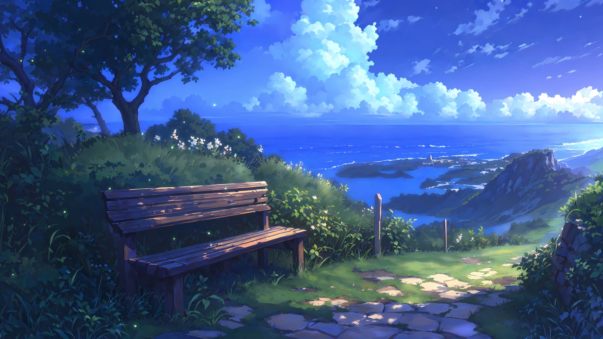 bench-facing-the-sea-4k