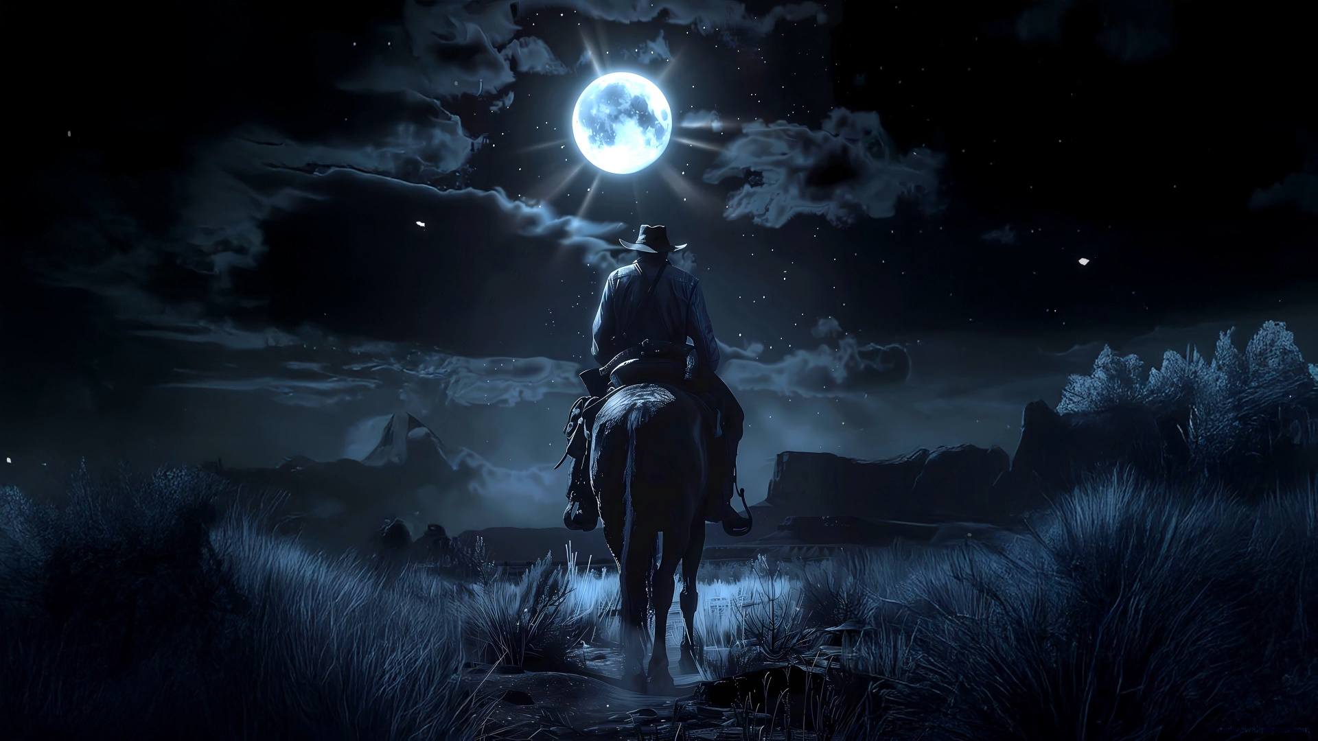 cowboy-on-desert(night)-4k