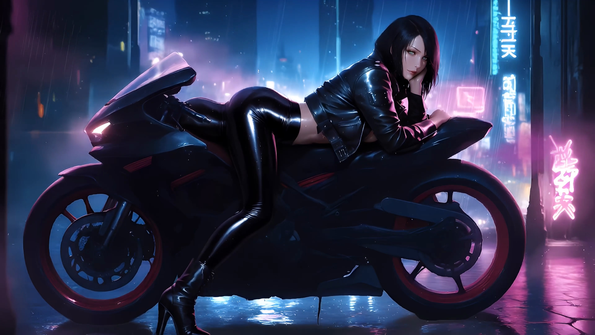 leather-clad-girl-on-a-black-and-red-motorcycle-4k