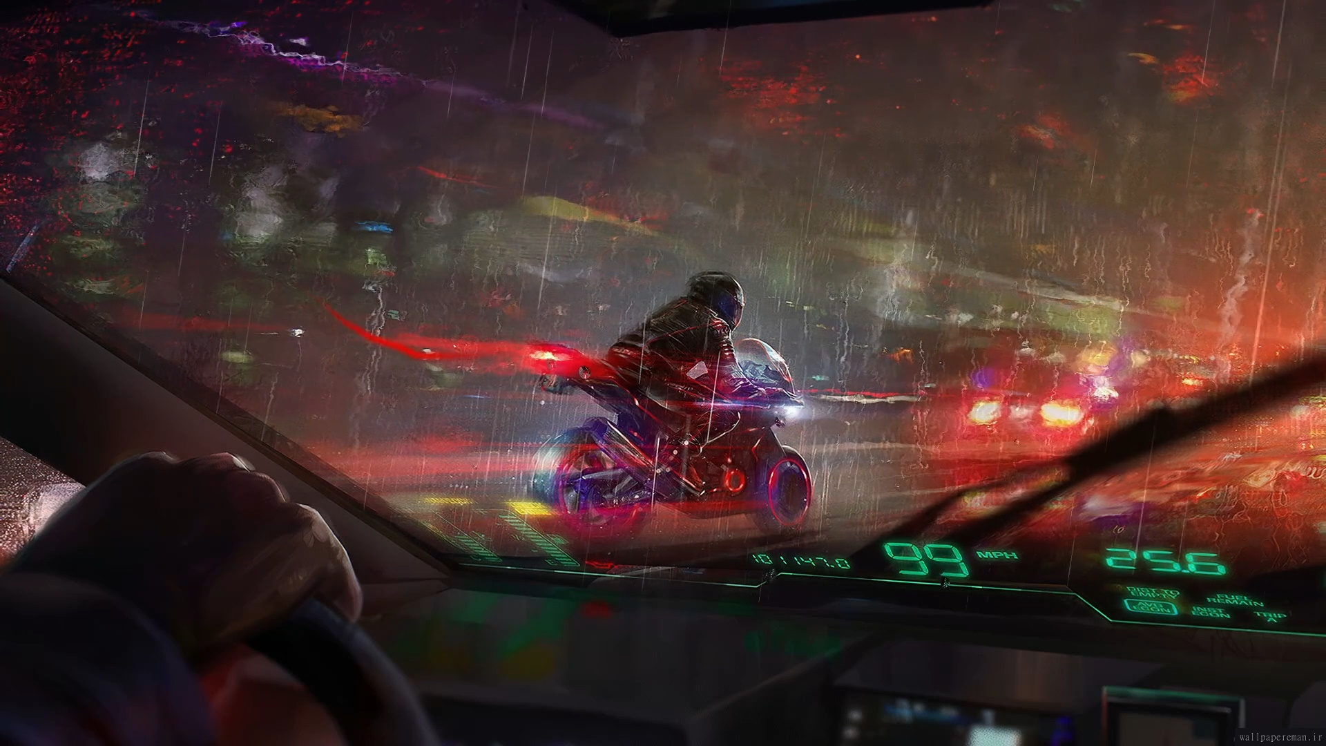motorcycle-overtaking-on-a-rainy-night