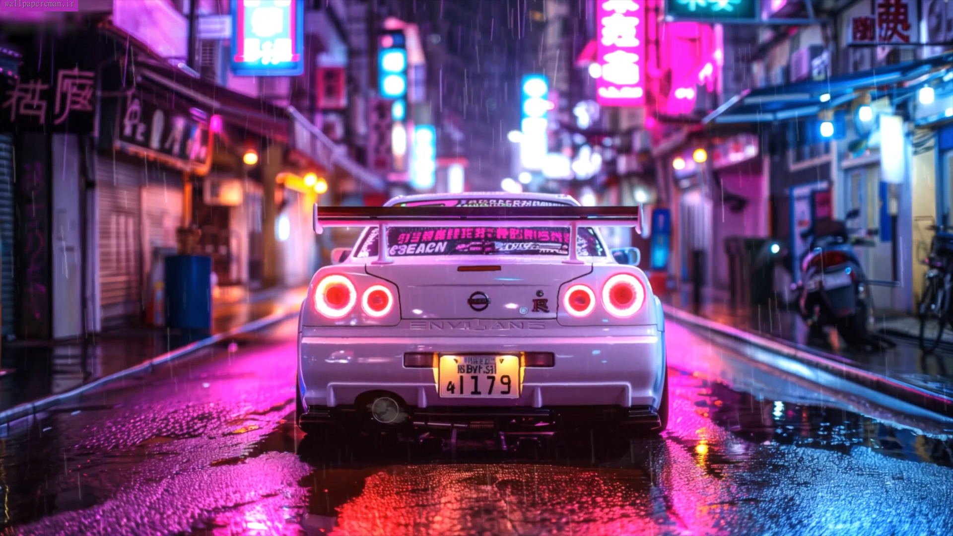 neon-nissan-gtr-4k