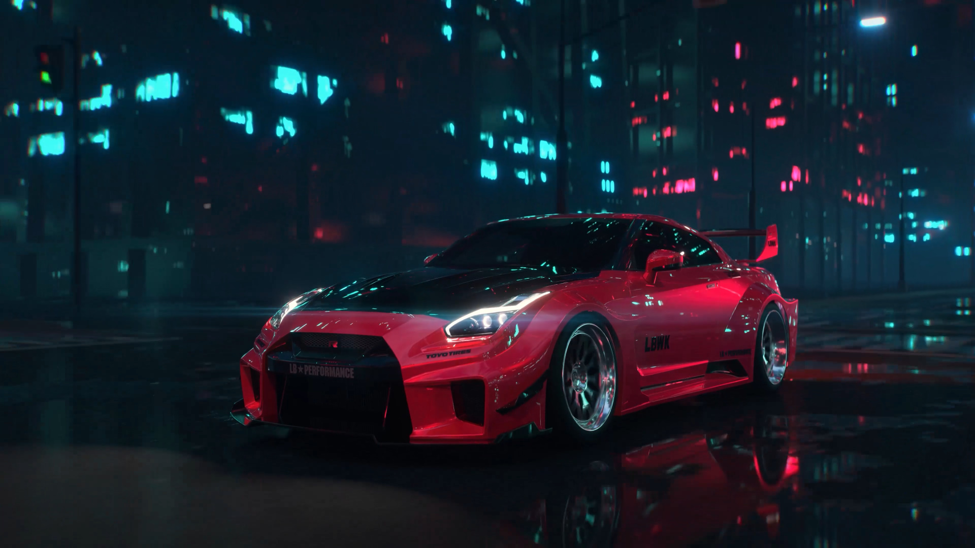 neon-nissan-gtr2-4k