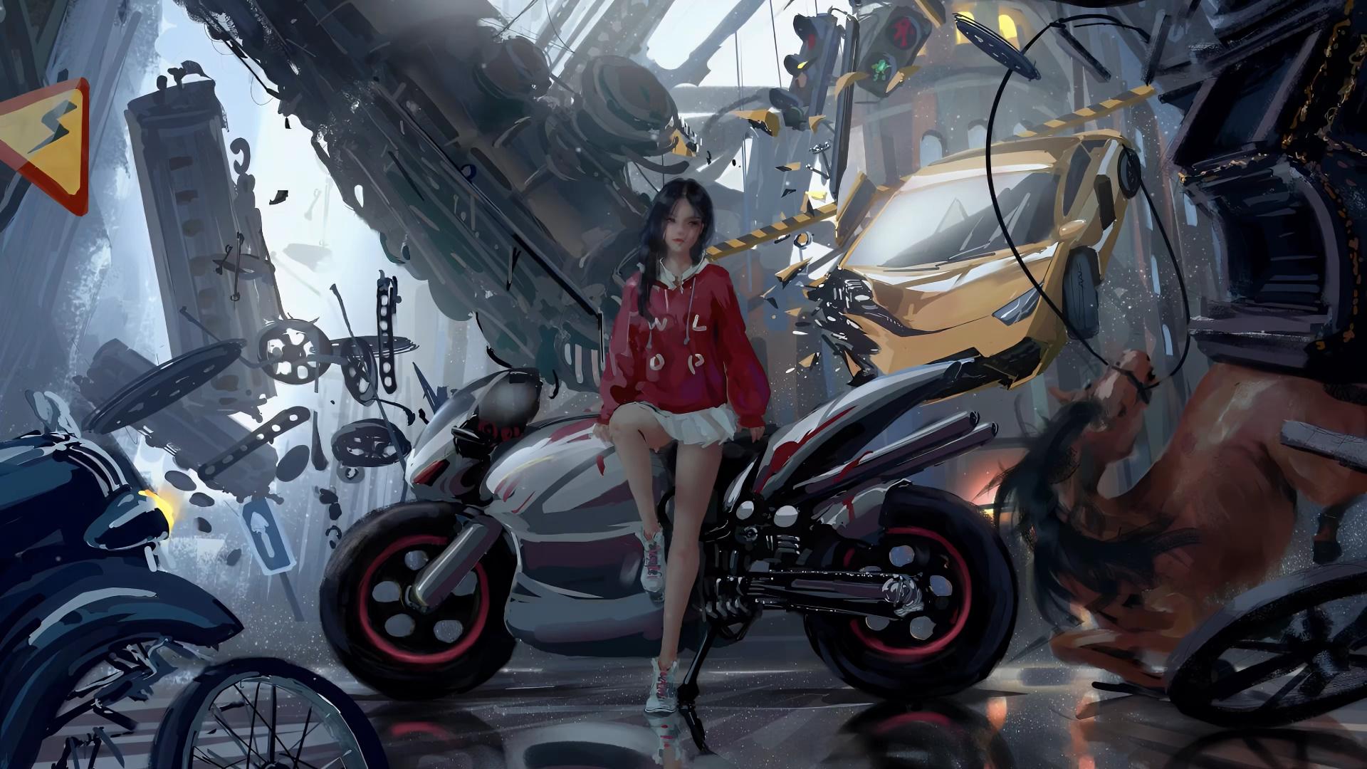out-of-matrix-biker-girl-4k