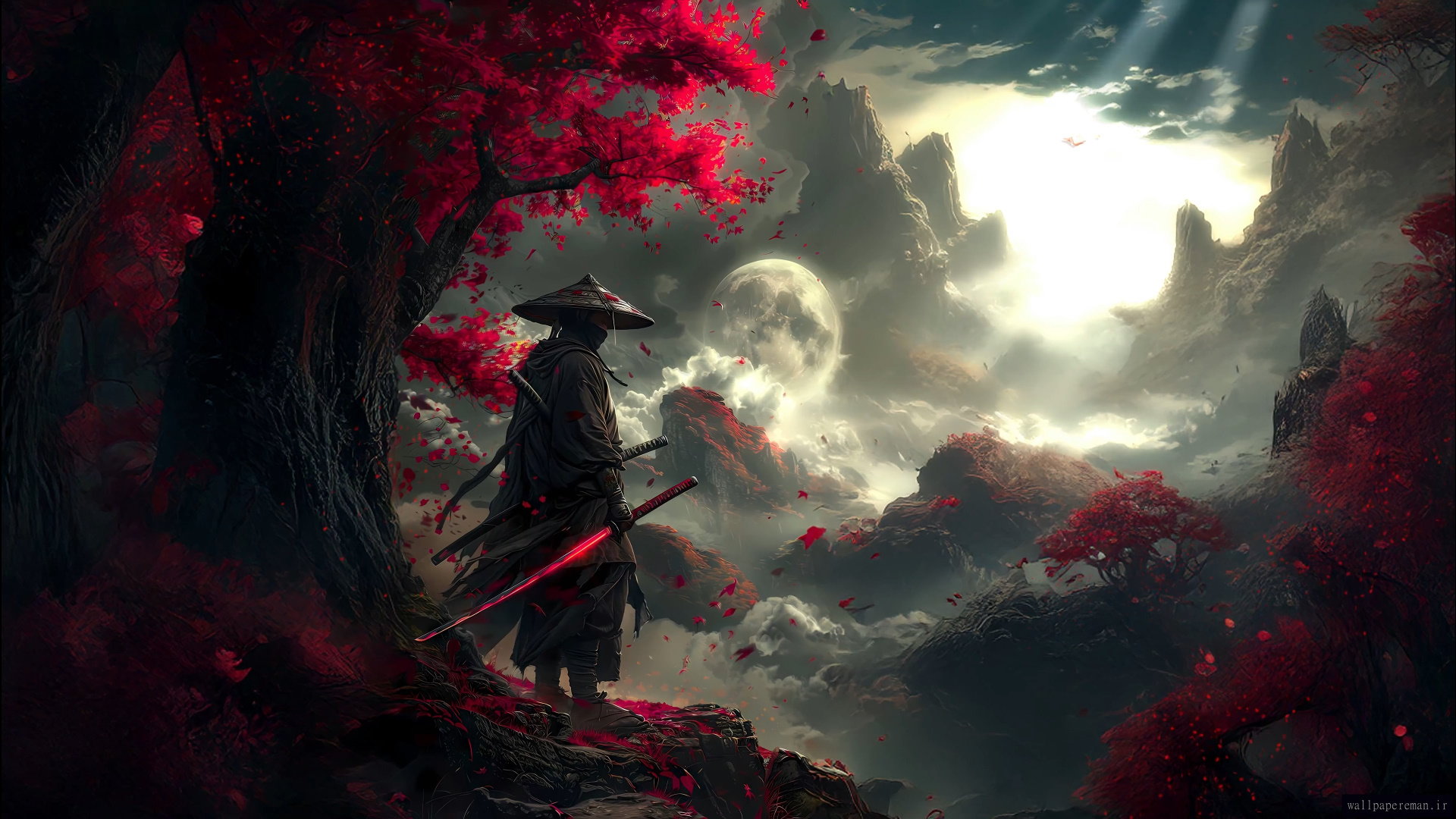 red-sword-samurai-4k