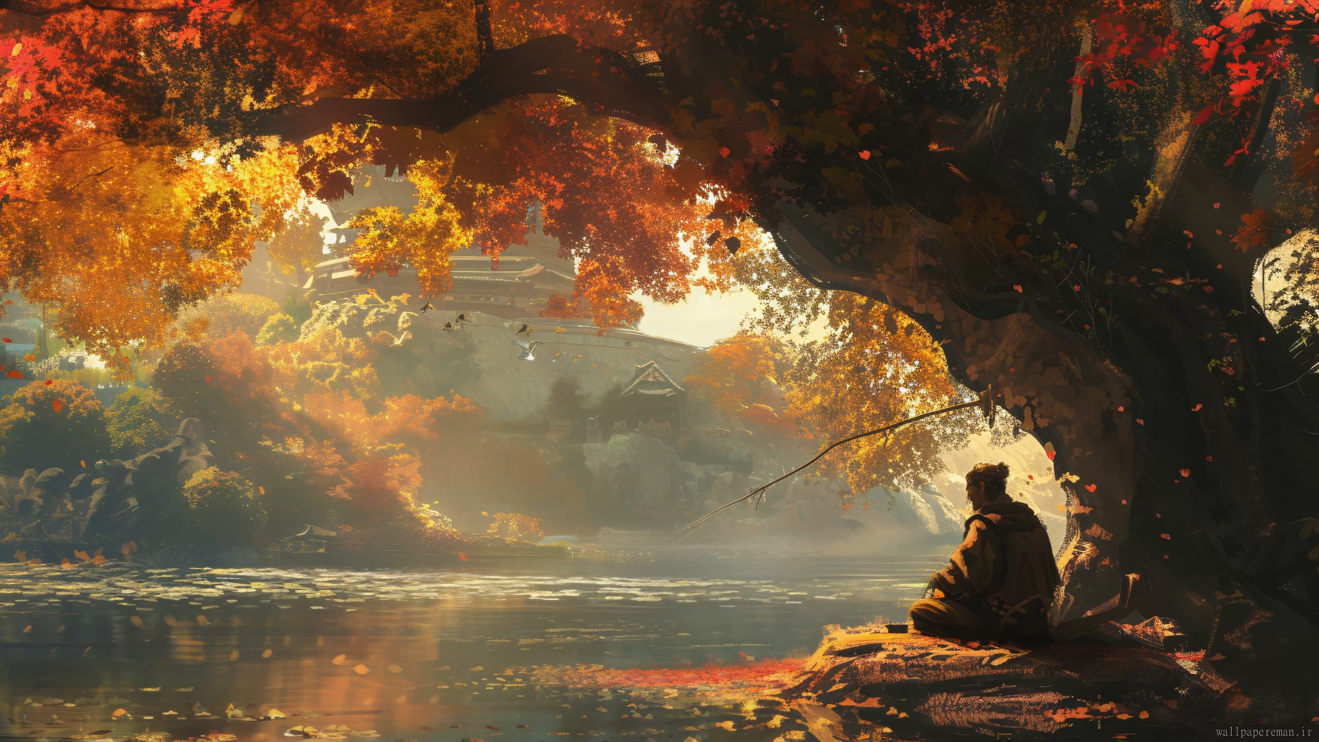resting-by-the-river-in-fall-4k